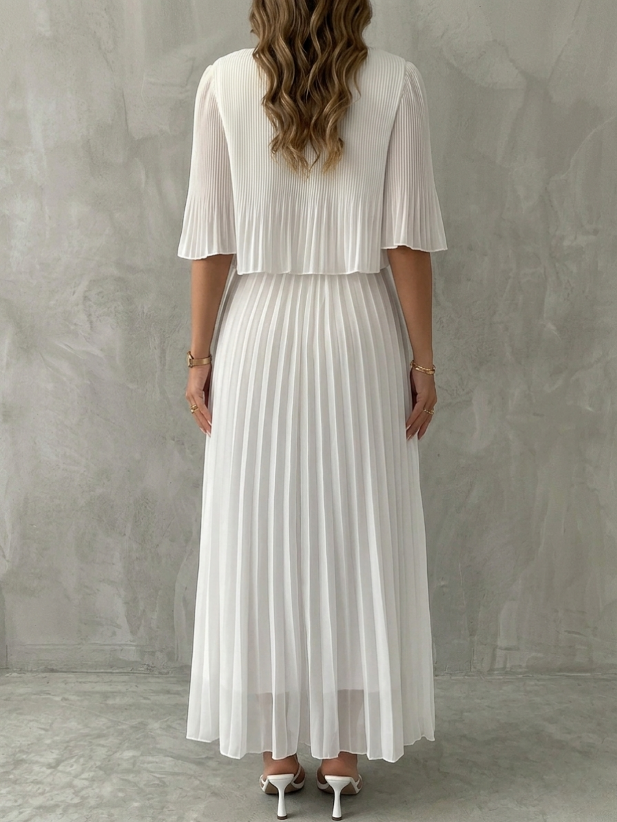 Rebecca™ | Elegant Co-ord Set with Top and Pleated Skirt