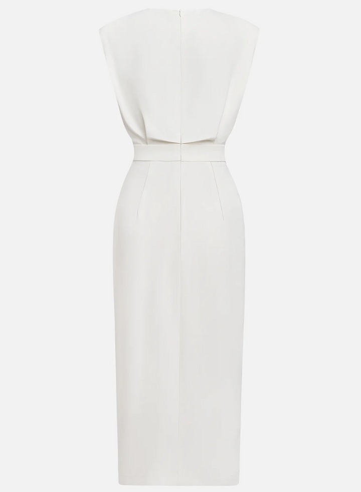 Isabella™ | Fitted Midi Dress with Gold Buttons