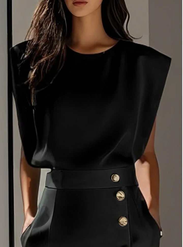Isabella™ | Fitted Midi Dress with Gold Buttons