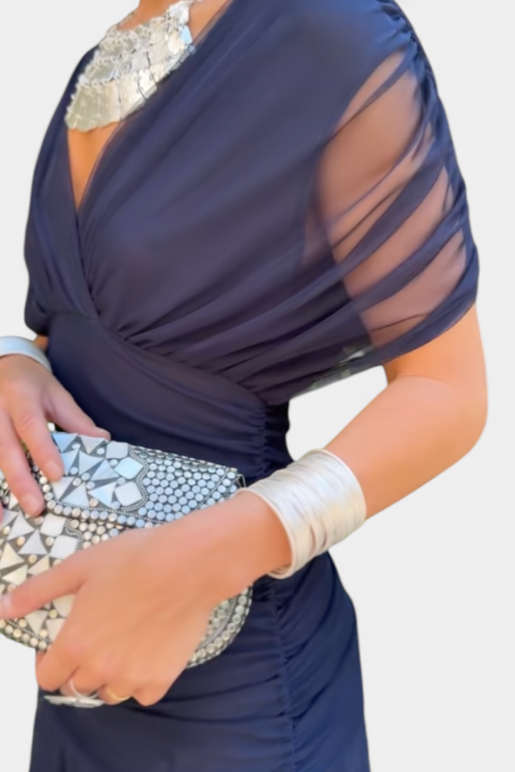 Veronica™ | Long Dress with Enchanted Floral Print and V-Neck