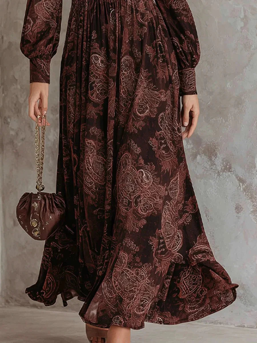 Sabrina™ | Long Dress with Elegant Vintage Print