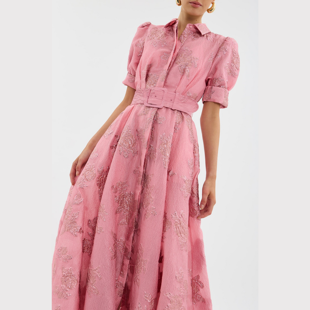 Miranda™ | Pink Dress with Balloon Sleeves