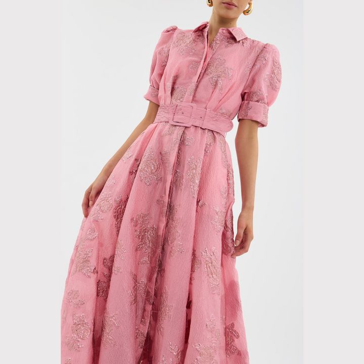 Miranda™ | Pink Dress with Balloon Sleeves