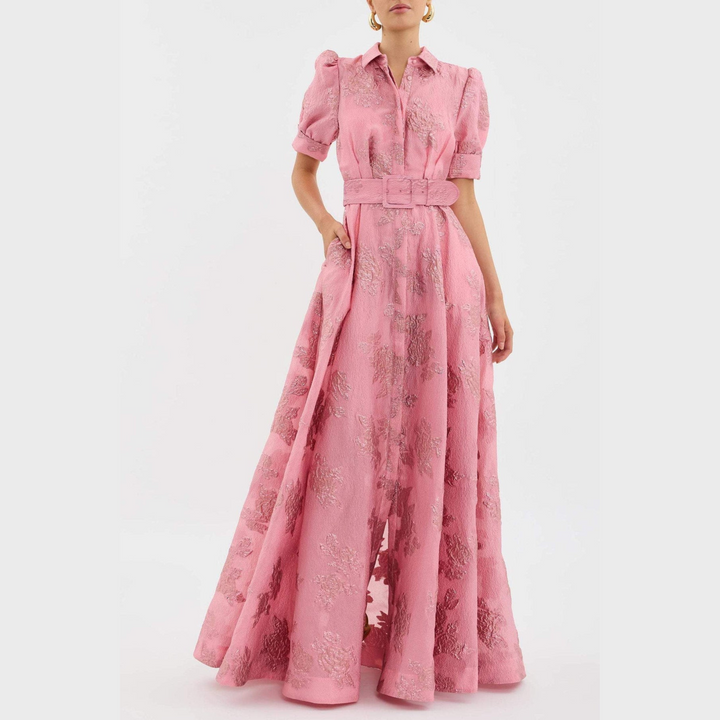 Miranda™ | Pink Dress with Balloon Sleeves
