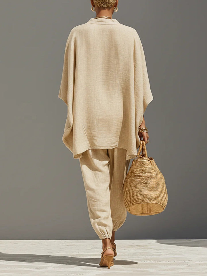 Anastasia™ | Flowing Co-ord Set with Oversized Blouse and Casual Trousers