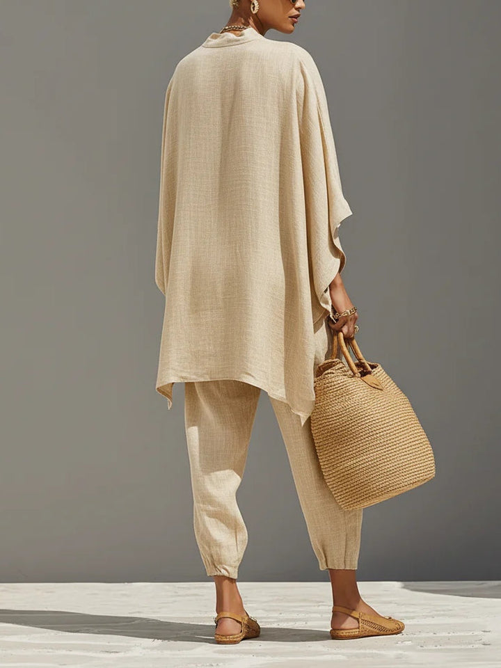 Anastasia™ | Flowing Co-ord Set with Oversized Blouse and Casual Trousers