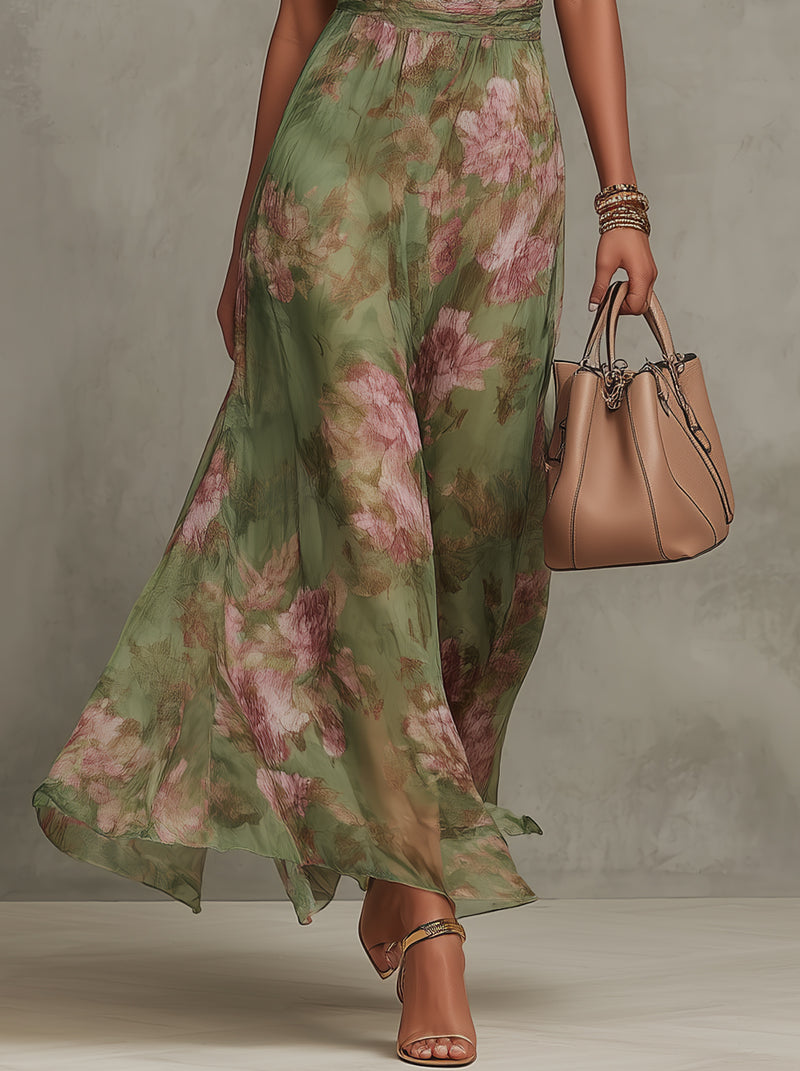 Agnes™ | Flowing Long Dress with Floral Print