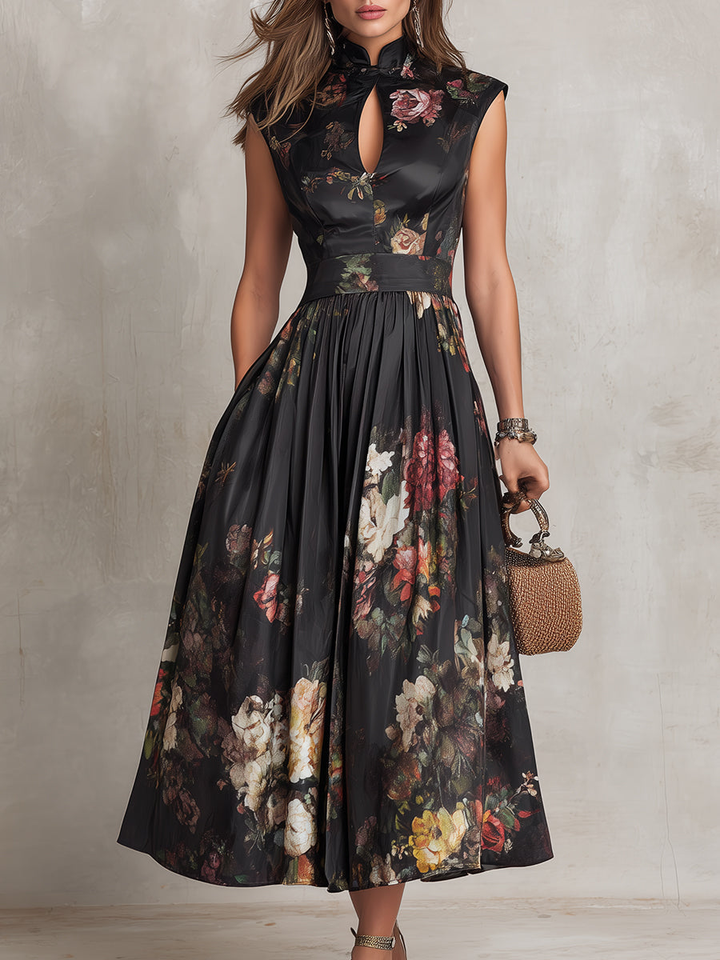 Muriel™ | Flowing Floral Print Midi Dress