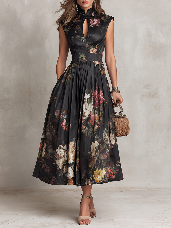 Muriel™ | Flowing Floral Print Midi Dress