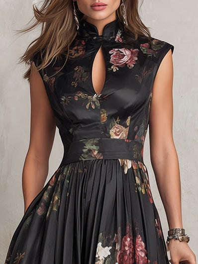 Muriel™ | Flowing Floral Print Midi Dress