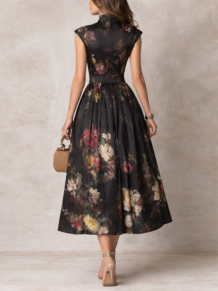 Muriel™ | Flowing Floral Print Midi Dress