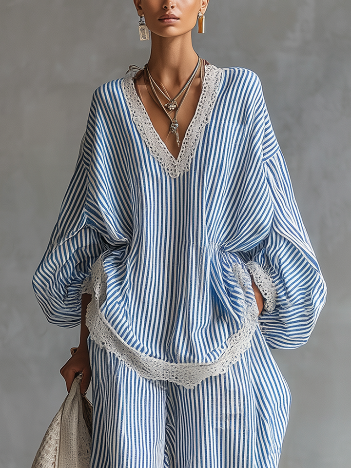 Betty™ | Flowing Two-Piece Co-ord Set with Elegant Stripes