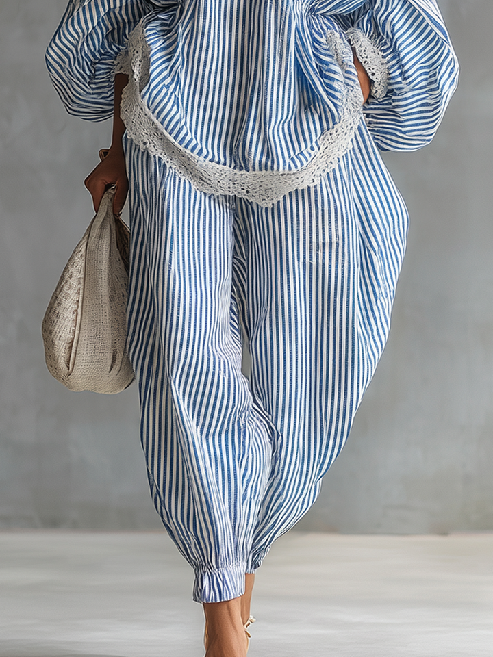 Betty™ | Flowing Two-Piece Co-ord Set with Elegant Stripes