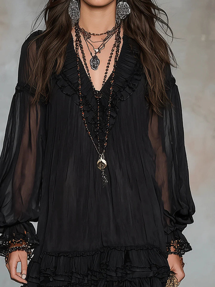 Lily™ | Flowing Bohemian Dress with Ruffles