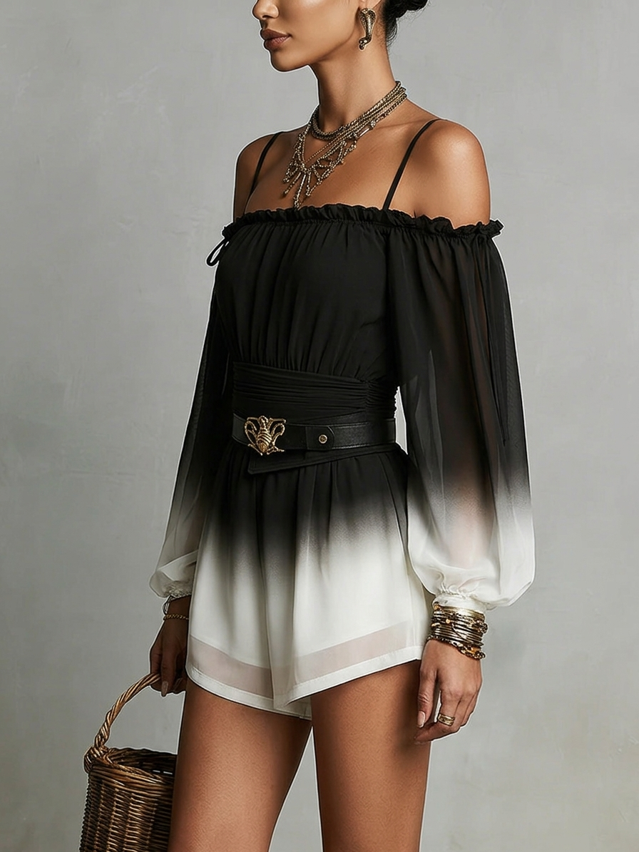Lola™ | Elegant Off-the-Shoulder Playsuit with Belt Included