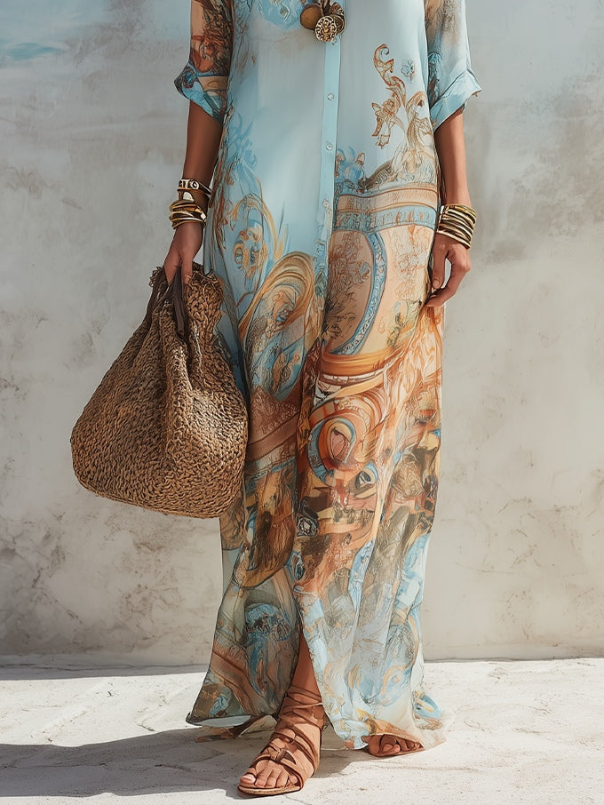 Annabel™ | Printed Bohemian Maxi Dress