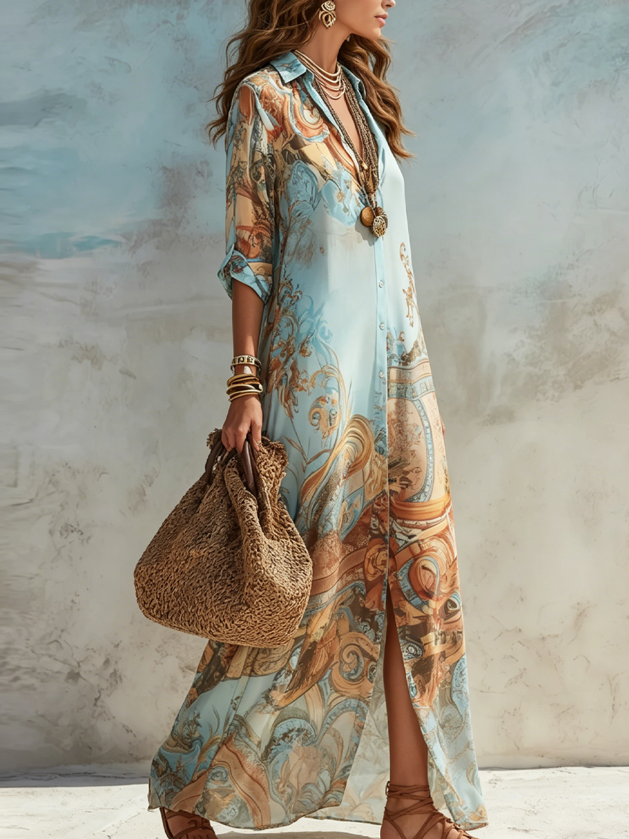 Annabel™ | Printed Bohemian Maxi Dress