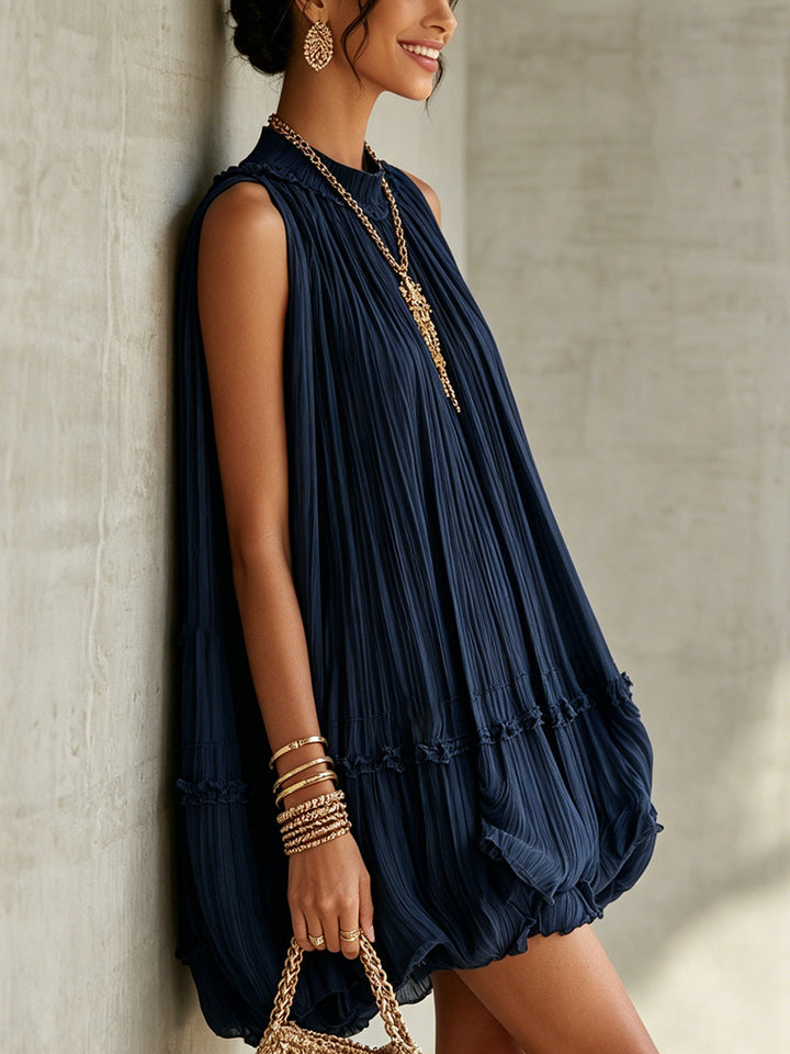 Eva™ | Chiffon Mini Dress with Balloon Skirt