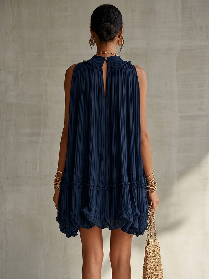 Eva™ | Chiffon Mini Dress with Balloon Skirt