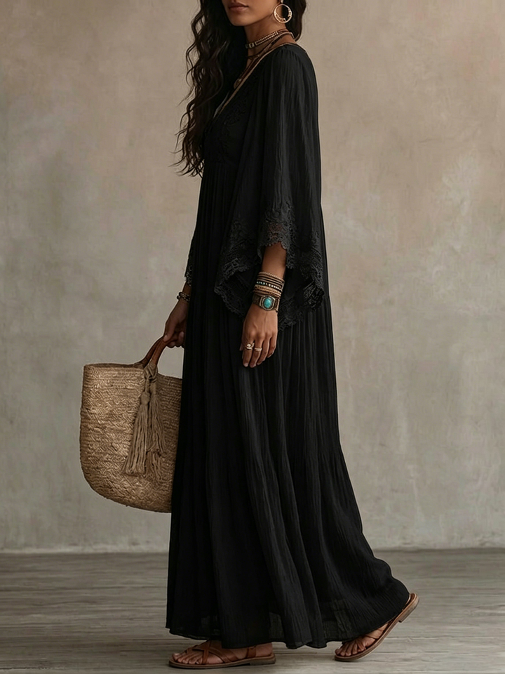 Ingrid™ | Black Chiffon Dress