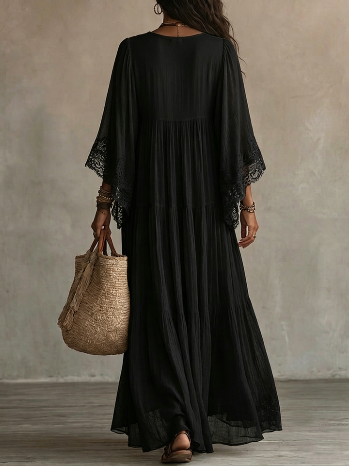 Ingrid™ | Black Chiffon Dress