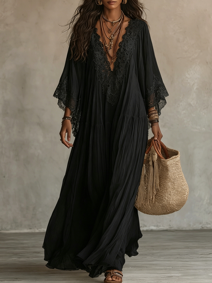 Ingrid™ | Black Chiffon Dress