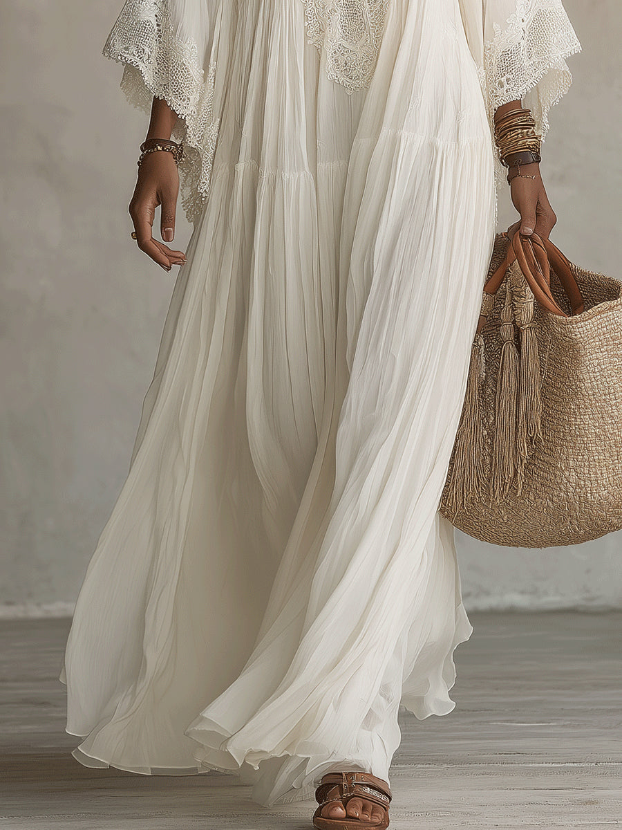 Cindy™ | Ivory Chiffon Dress