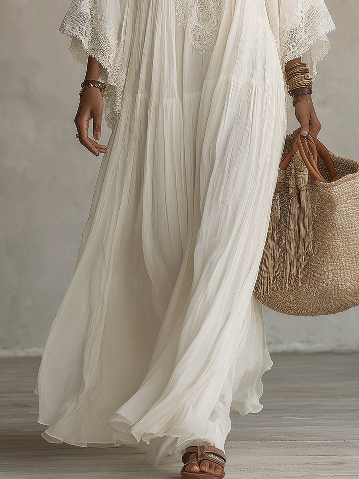 Cindy™ | Ivory Chiffon Dress