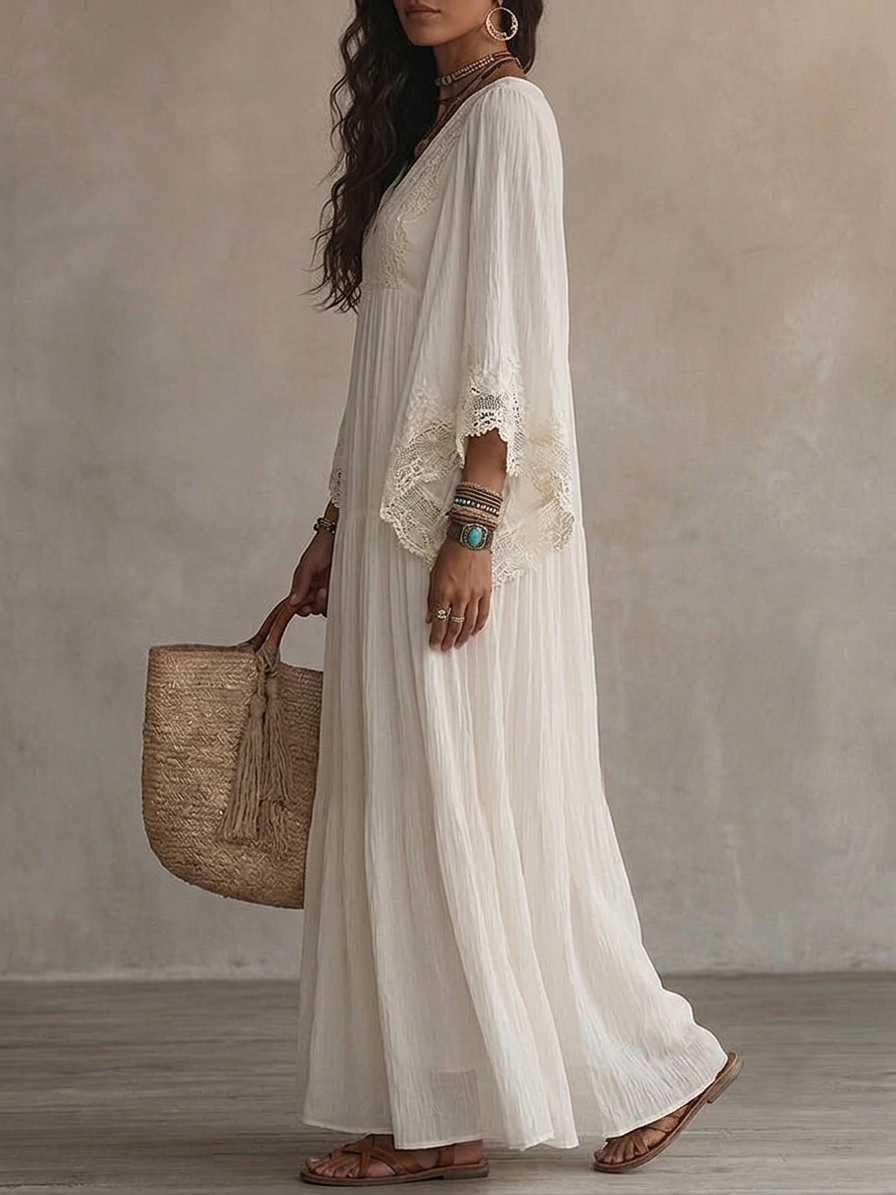 Cindy™ | Ivory Chiffon Dress