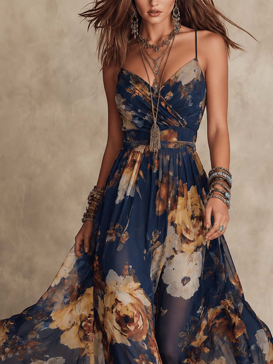 Isabella | Abito lungo floreale elegante