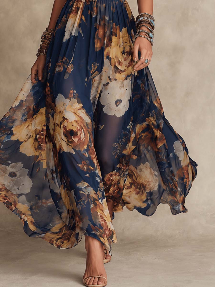 Isabella | Abito lungo floreale elegante