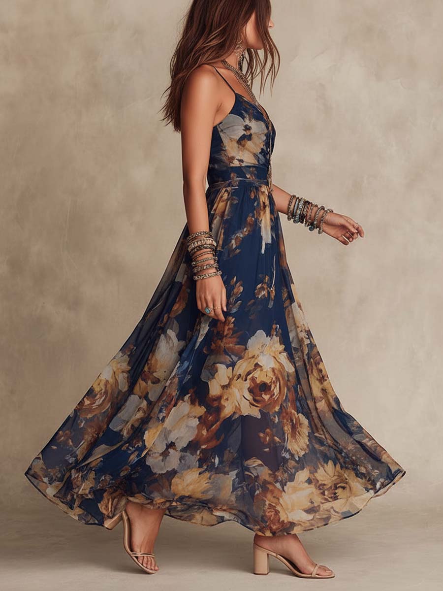 Isabella | Abito lungo floreale elegante