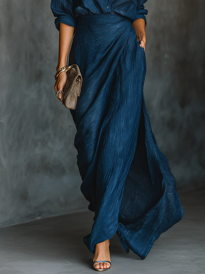 Katherine™ | Elegance in Motion Satin Blouse and Skirt Set