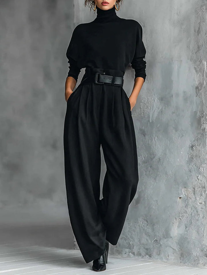 Rita™ | Roll-Neck Top and Straight-Leg Trousers Co-ord Set
