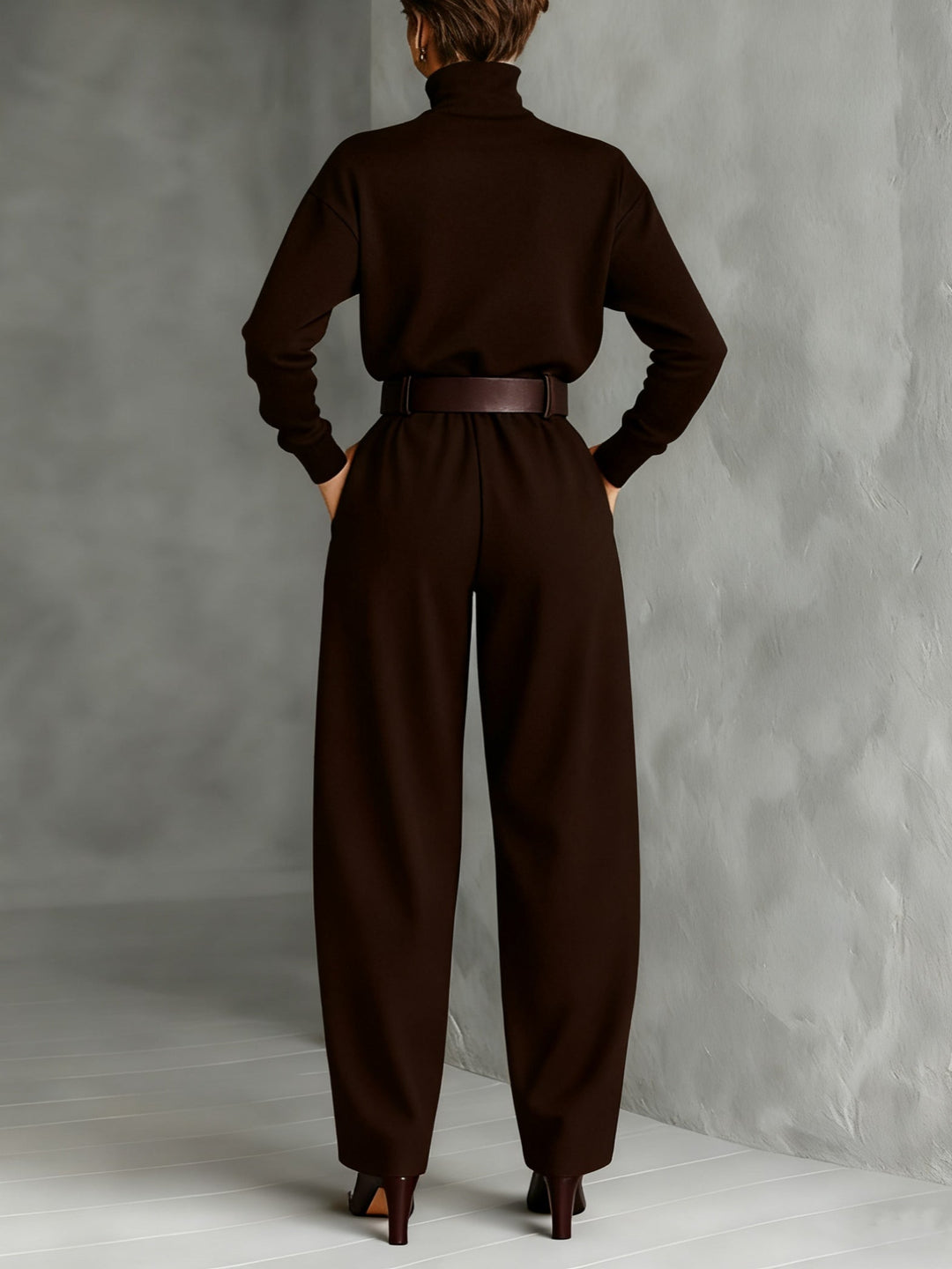 Rita™ | Roll-Neck Top and Straight-Leg Trousers Co-ord Set