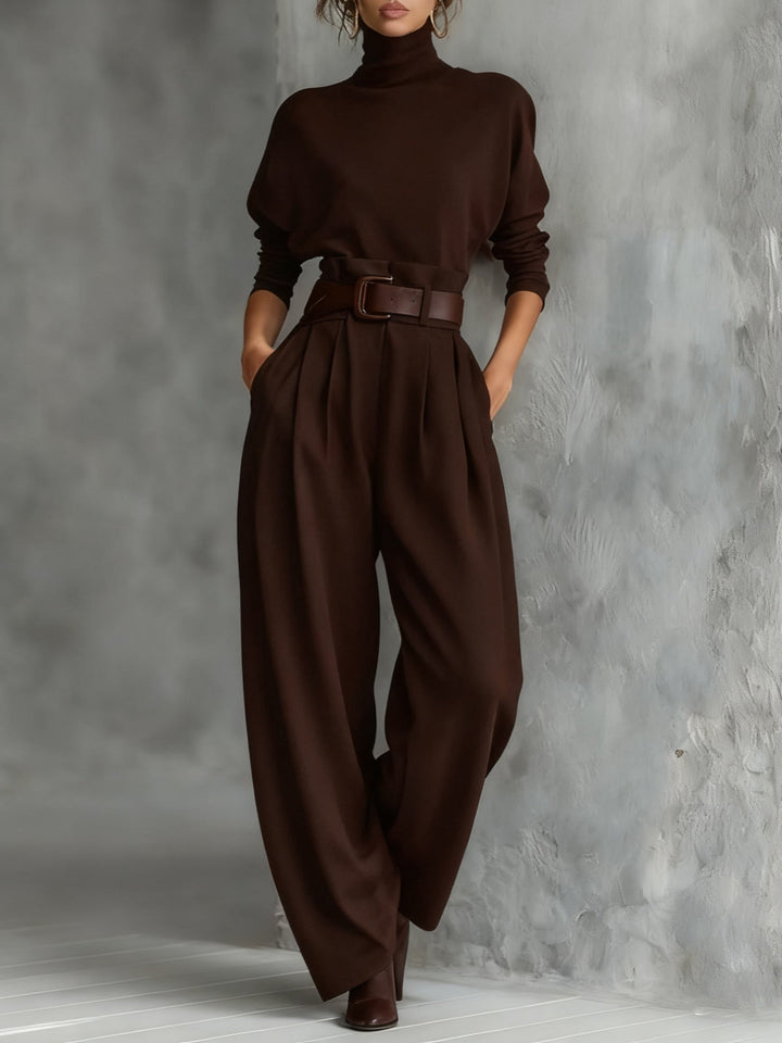 Rita™ | Roll-Neck Top and Straight-Leg Trousers Co-ord Set