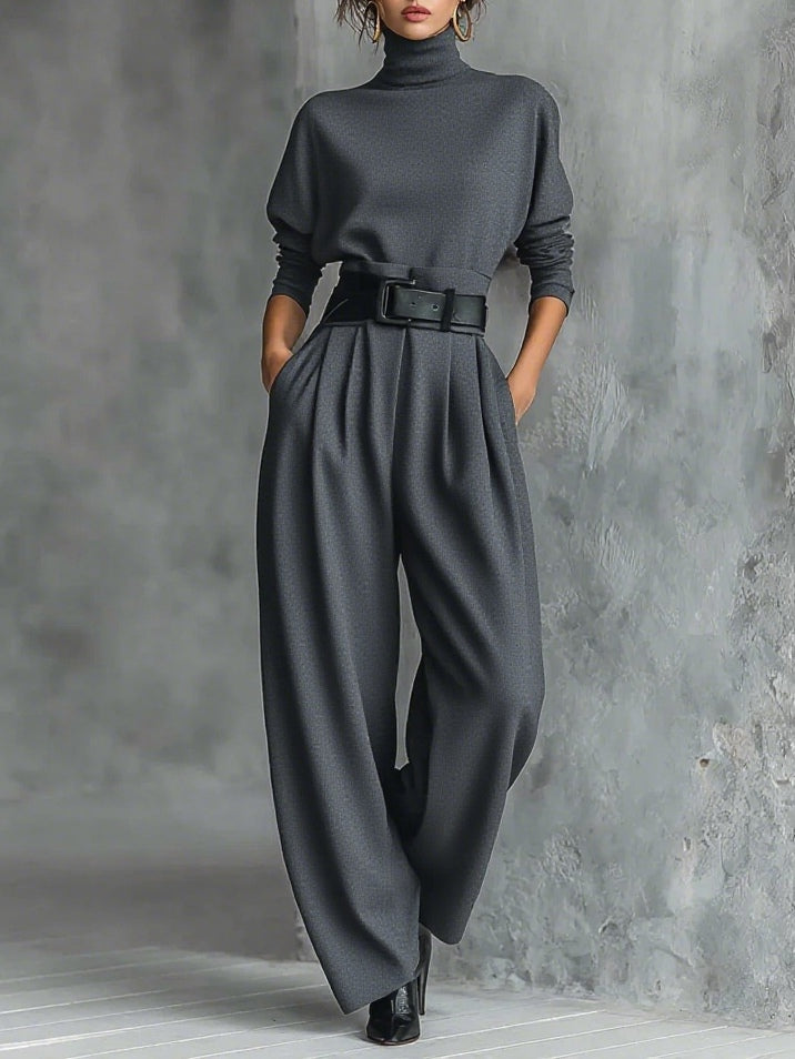 Rita™ | Roll-Neck Top and Straight-Leg Trousers Co-ord Set