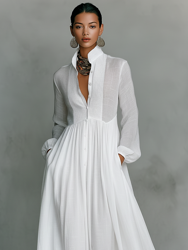 Candice™ | Flowing Linen-Blend Maxi Dress