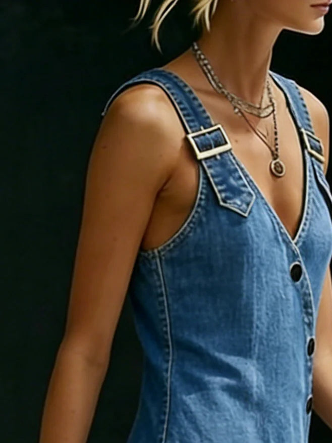 Sandra™ | Elegant Denim Dress