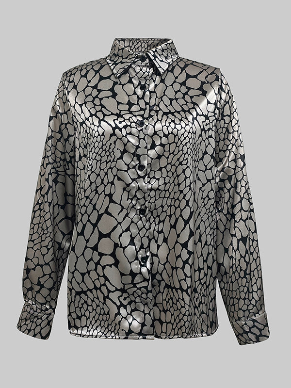 Zara™ | Satin-Effect Shirt with Artistic Print