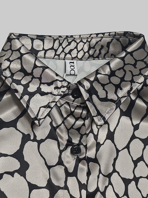 Zara™ | Satin-Effect Shirt with Artistic Print