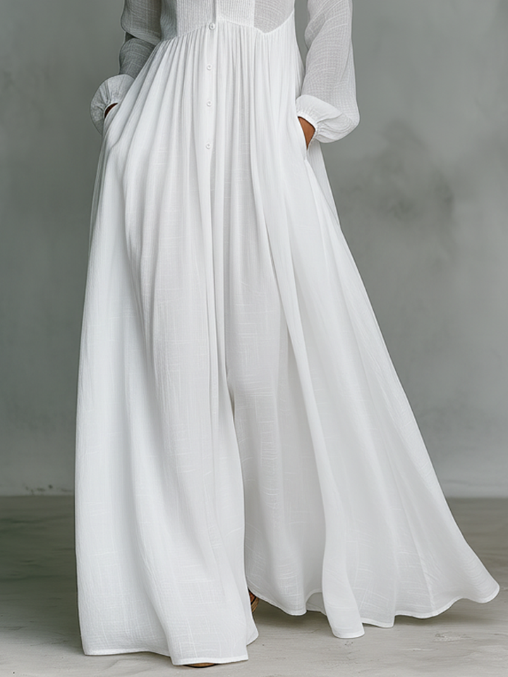 Candice™ | Flowing Linen-Blend Maxi Dress