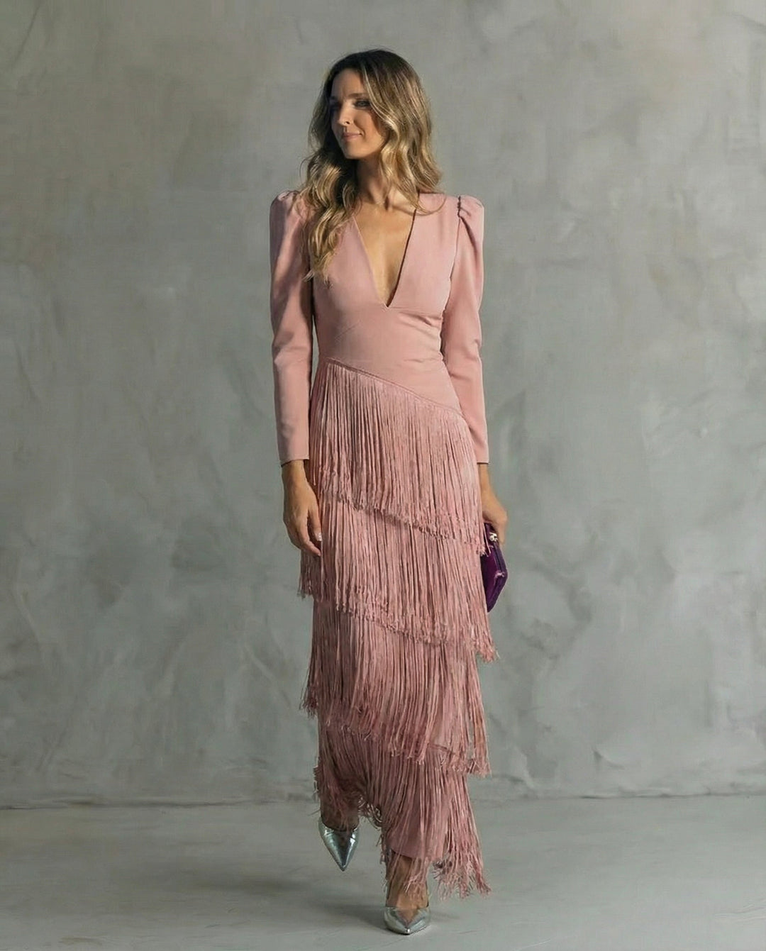 Zelda™ | Elegant Fringed Fitted Dress