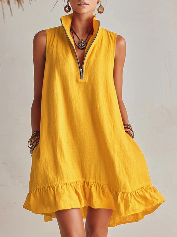 Penny™ | Flowing Summer Dress with Elegant Zip