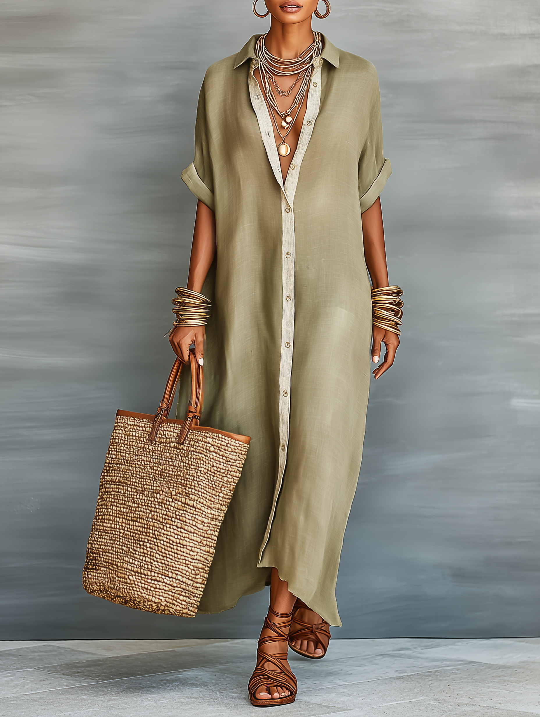 Eloisa | Abito camicia lungo fluido ed elegante