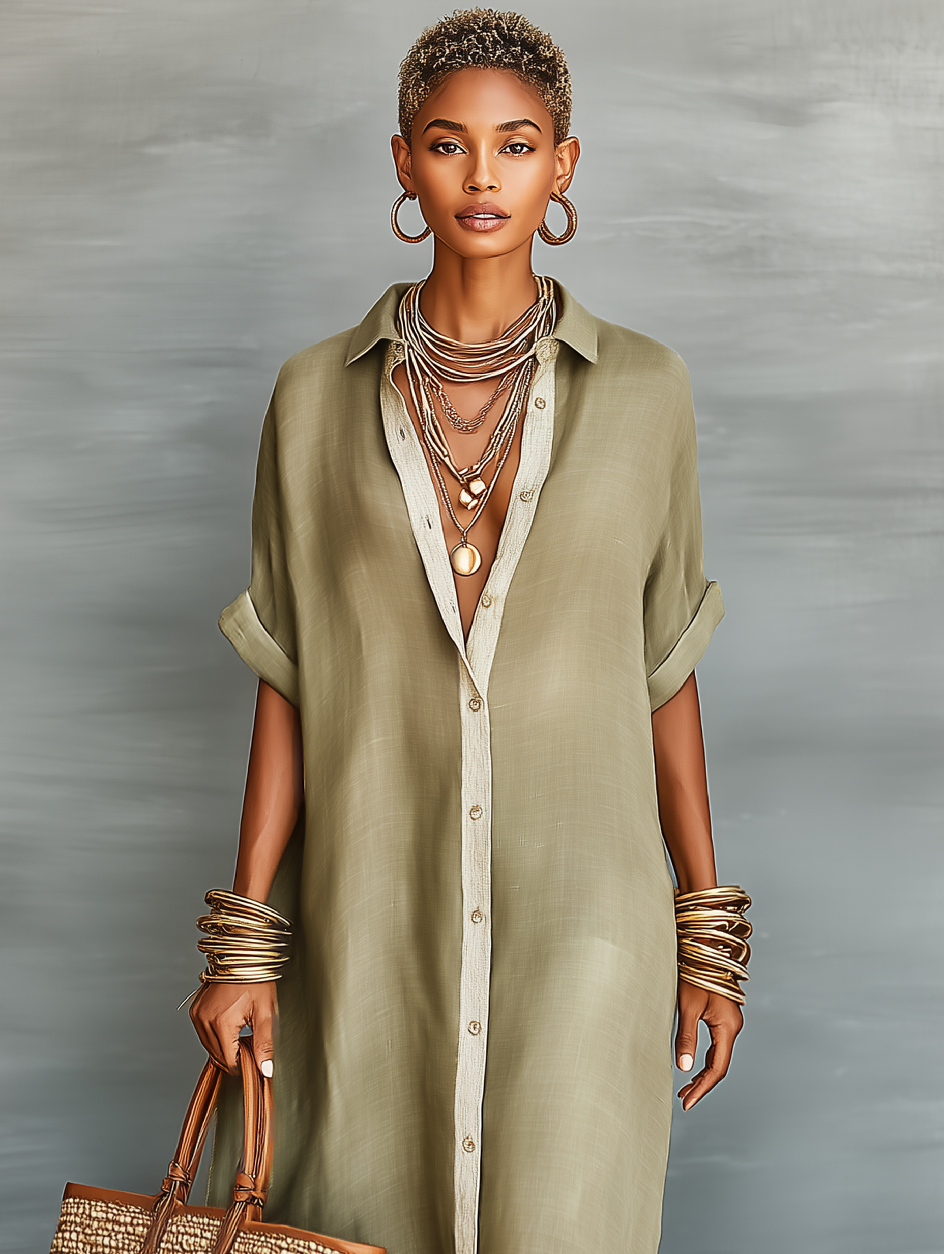 Eloisa | Abito camicia lungo fluido ed elegante